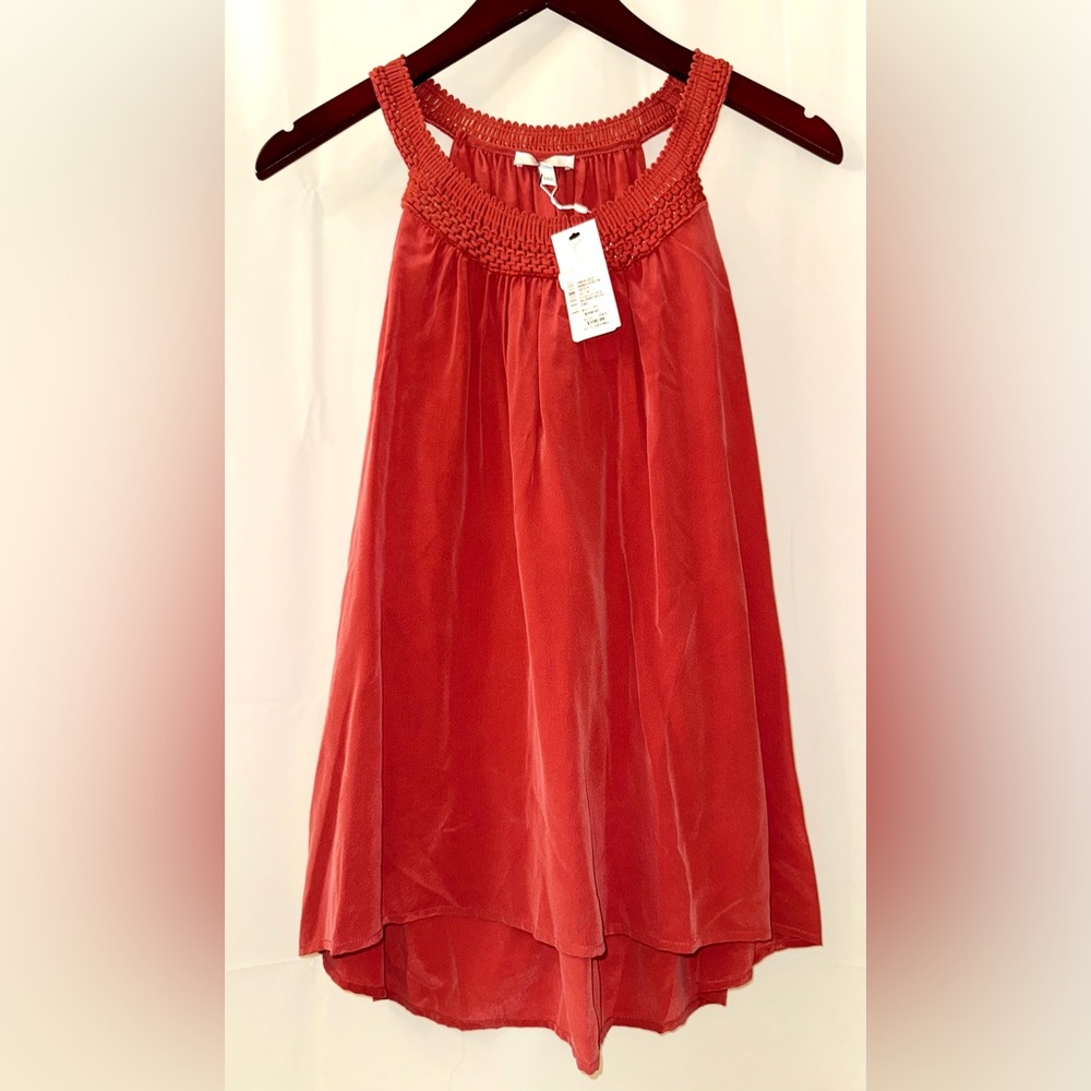 Joie Embroidered Coral Halter Top, NWT